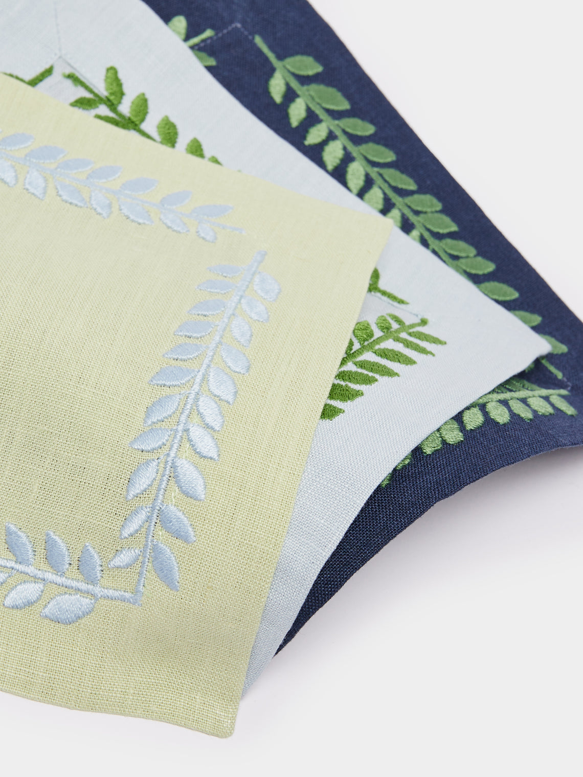 Angela Wickstead - Embroidered Linen Cocktail Napkins (Set of 6) -  - ABASK