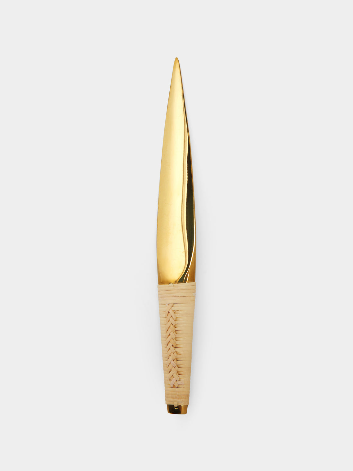Rattan and Brass Letter Opener