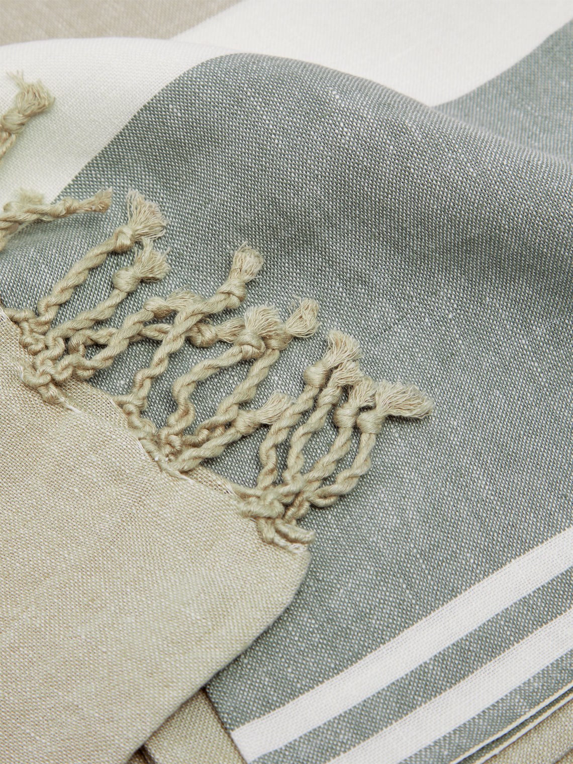 Brunello Cucinelli - Linen Striped Blanket -  - ABASK
