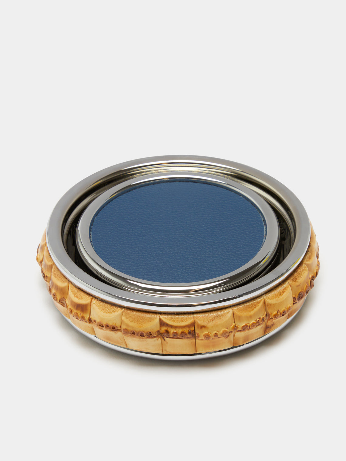 Lorenzi Milano - Leather Coasters with Bamboo Holder (Set of 6) -  - ABASK - 