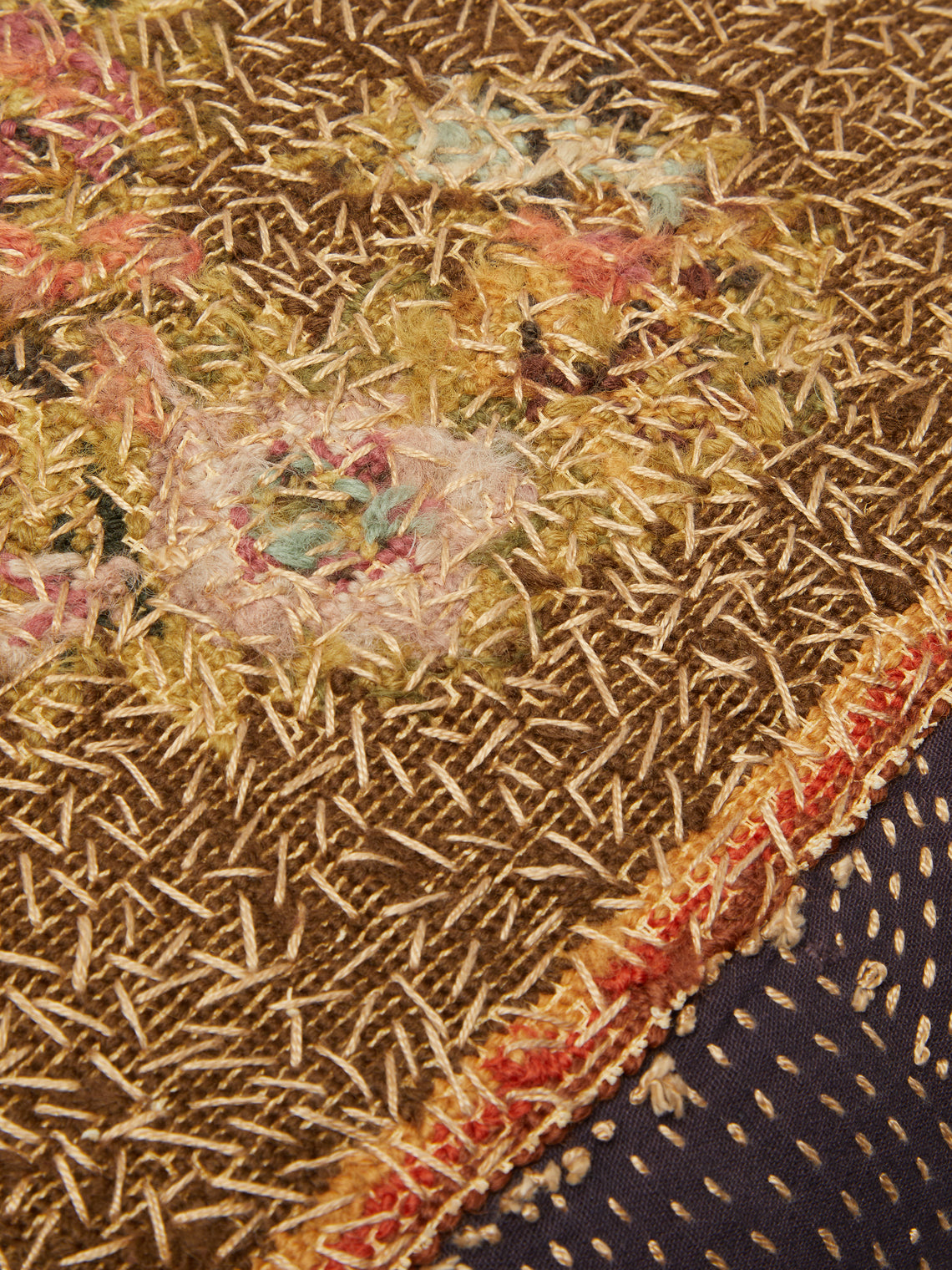 By Walid - 19th-Century Victorian Needlepoint Linen Cushion -  - ABASK
