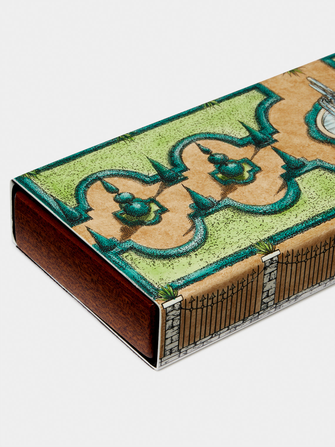 Fornasetti - Giardino All'Italiana Iron and Wood Box - Green - ABASK