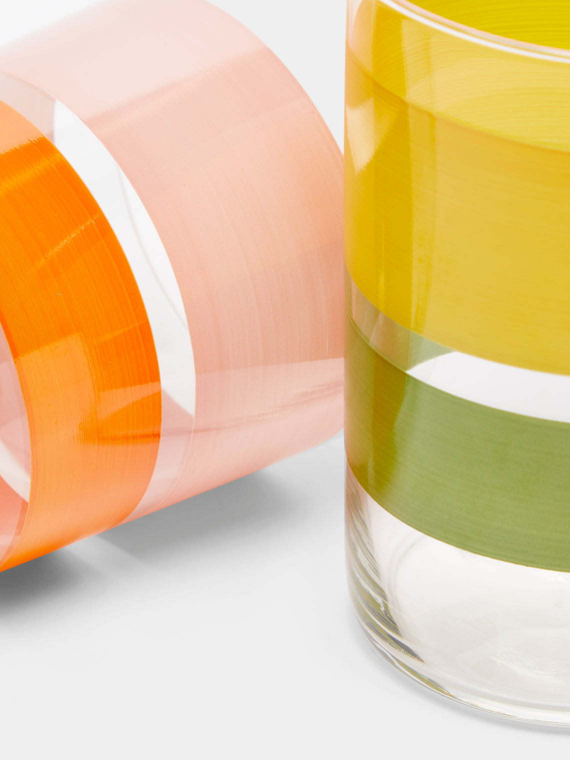 Los Vasos de Agua Clara - Portofino Hand-Painted Glass Tumblers (Set of 6) -  - ABASK