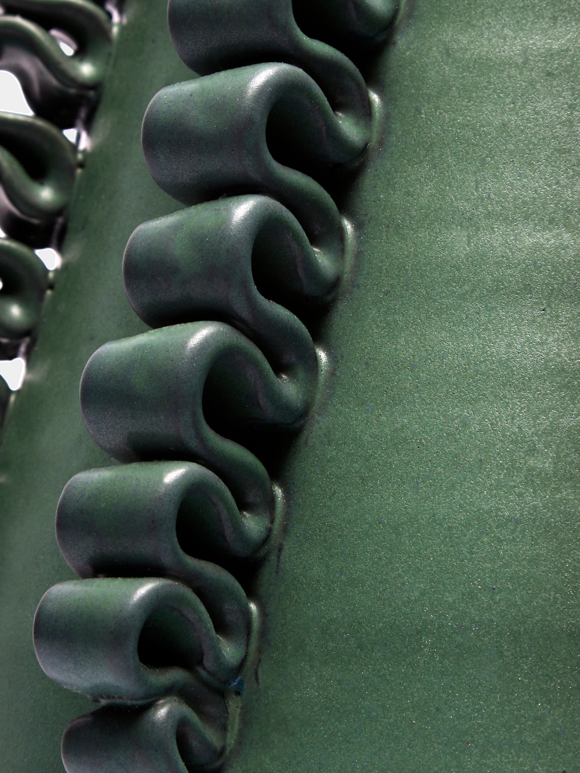 Perla Valtierra - Lola Hand-Glazed Ceramic Large Vase - Green - ABASK