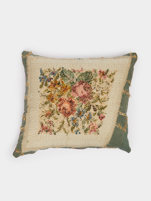By Walid - 19th-Century Needlepoint Linen Cushion -  - ABASK - 