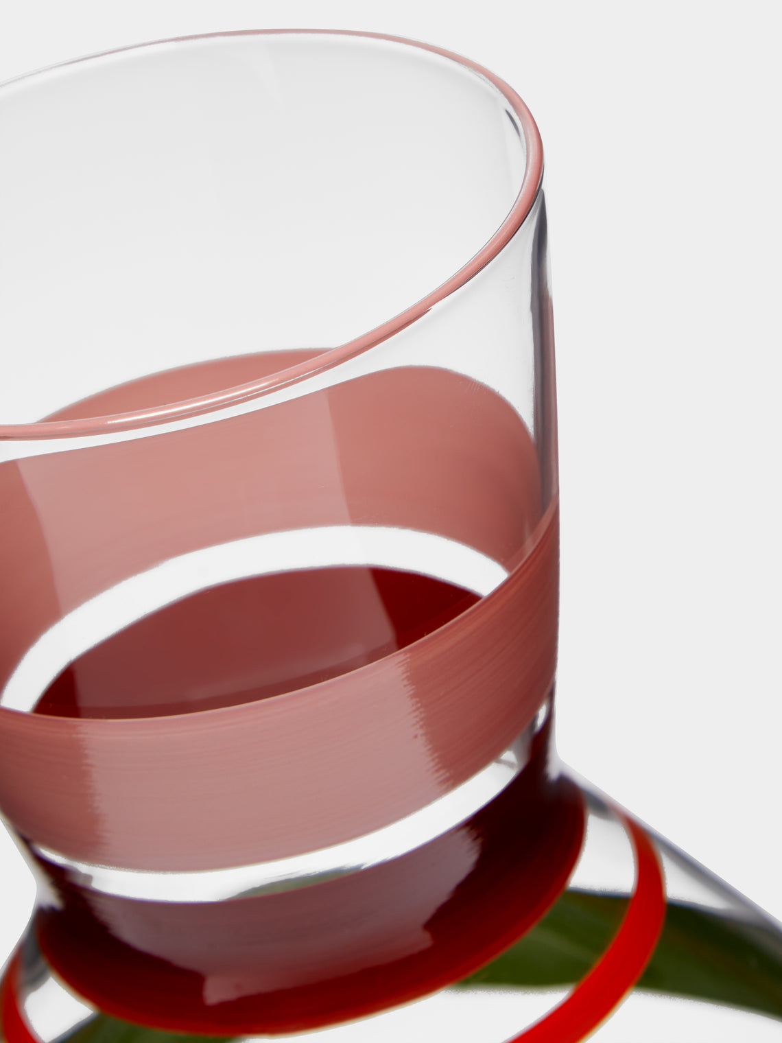 Los Vasos de Agua Clara - Portofino Stripe Hand-Painted Glass Carafe -  - ABASK