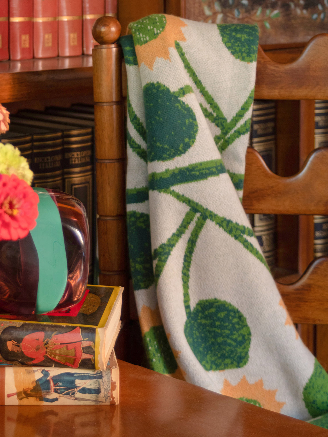 Saved NY - Sunflower Cashmere Blanket - Green - ABASK