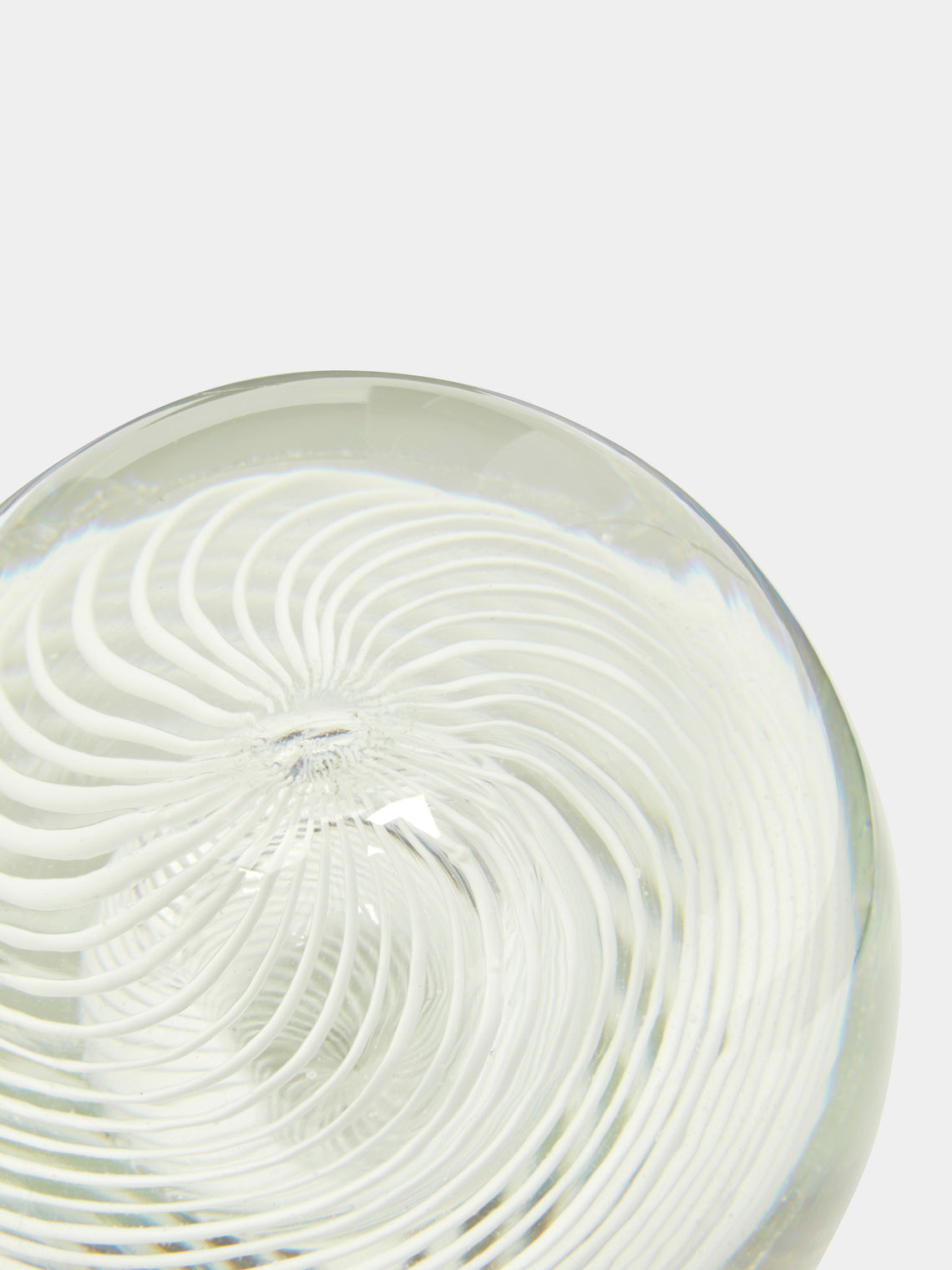 Antique and Vintage - 1970s Filigrana Swirl Murano Paperweight - White - ABASK