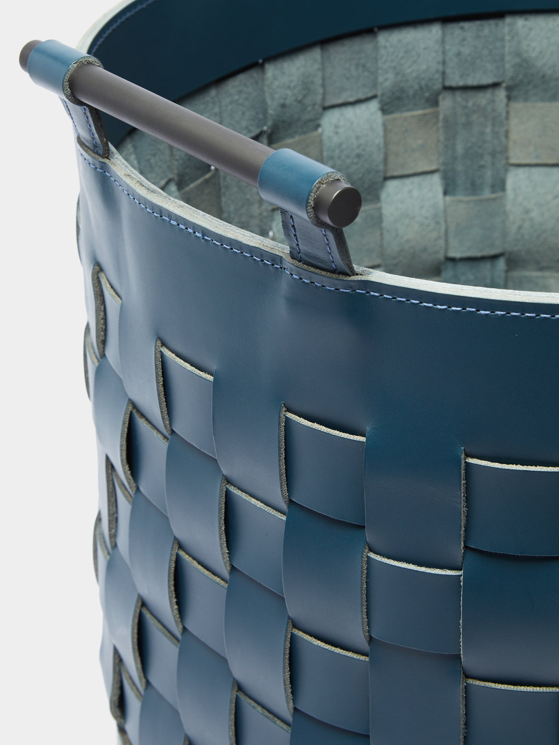 Rabitti 1969 - Ravenna Woven Leather Round Basket -  - ABASK