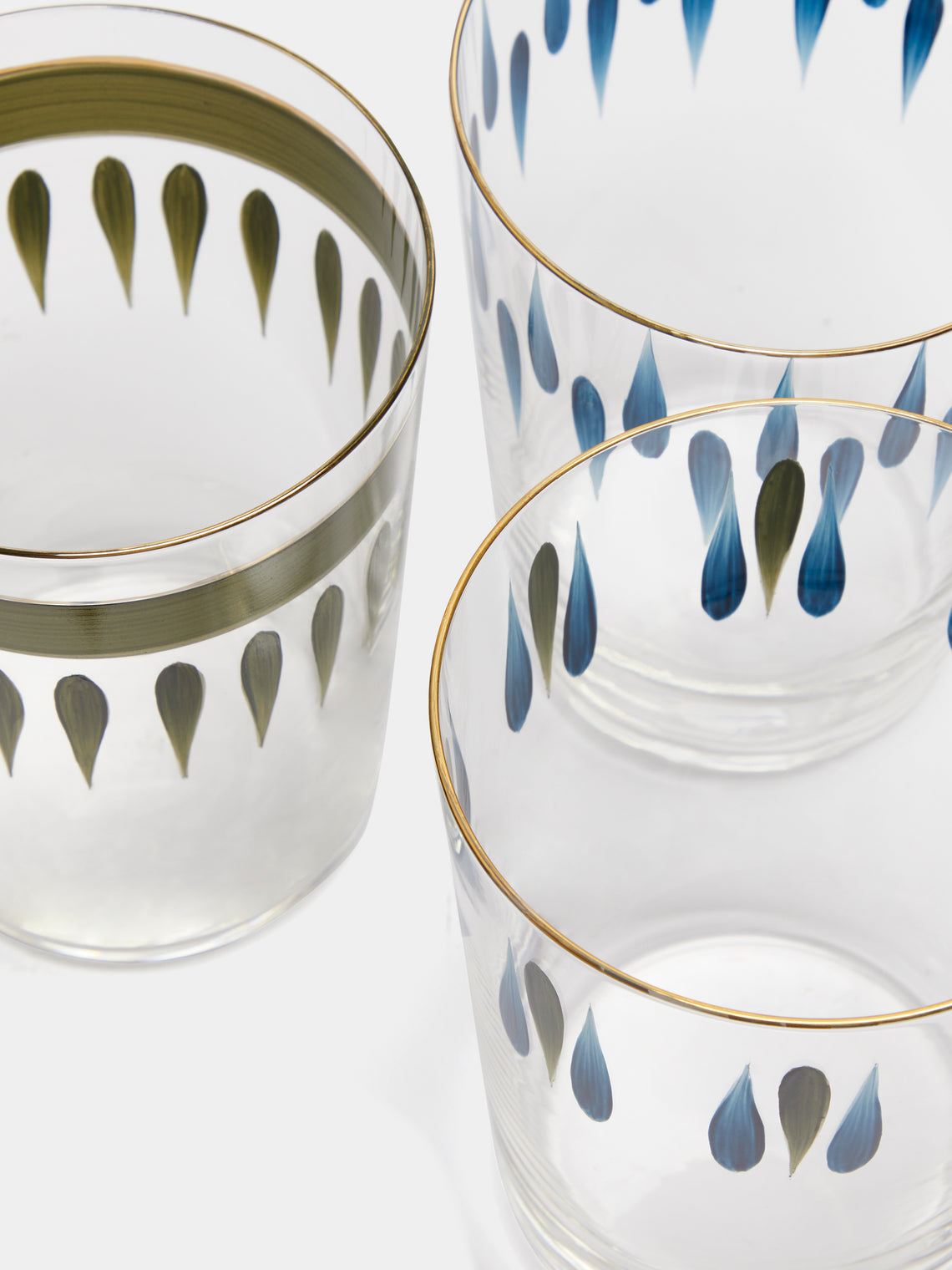 Los Vasos de Agua Clara - Soul Hand-Painted Glass Tumblers (Set of 6) -  - ABASK