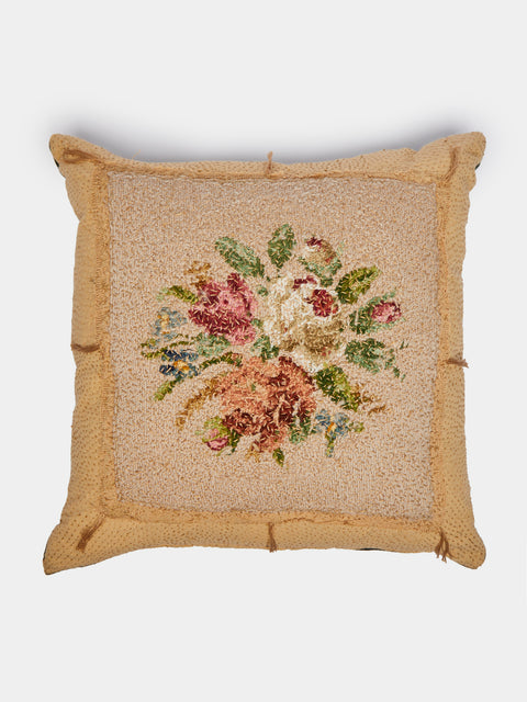 By Walid - 1920s Needlepoint Linen Cushion -  - ABASK - 