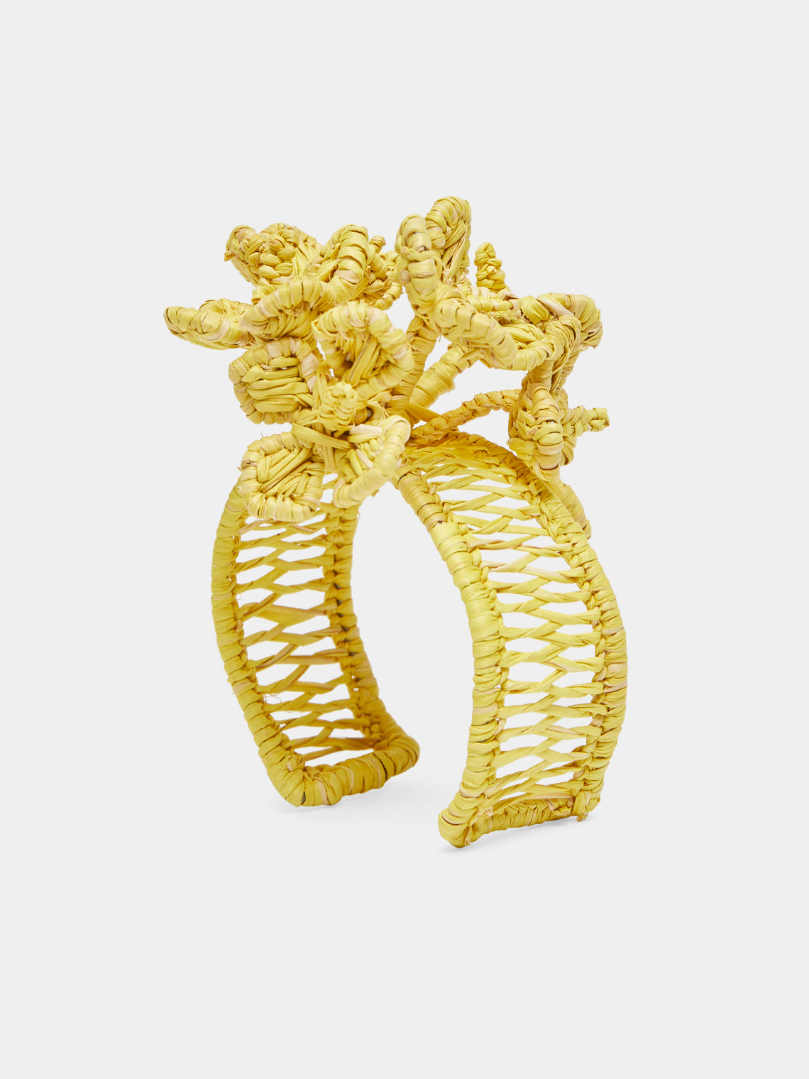 Artesanías del Atlántico - Coral Flower Handwoven Palm Napkin Rings (Set of 4) -  - ABASK - 