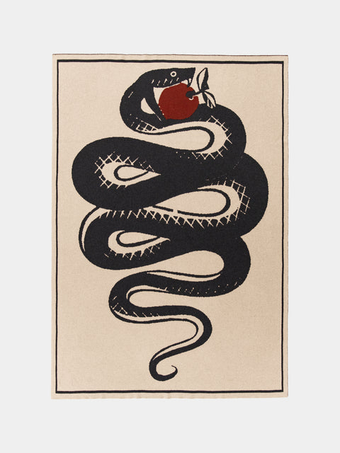 Saved NY - Serpents Apple Cashmere Blanket - Taupe - ABASK