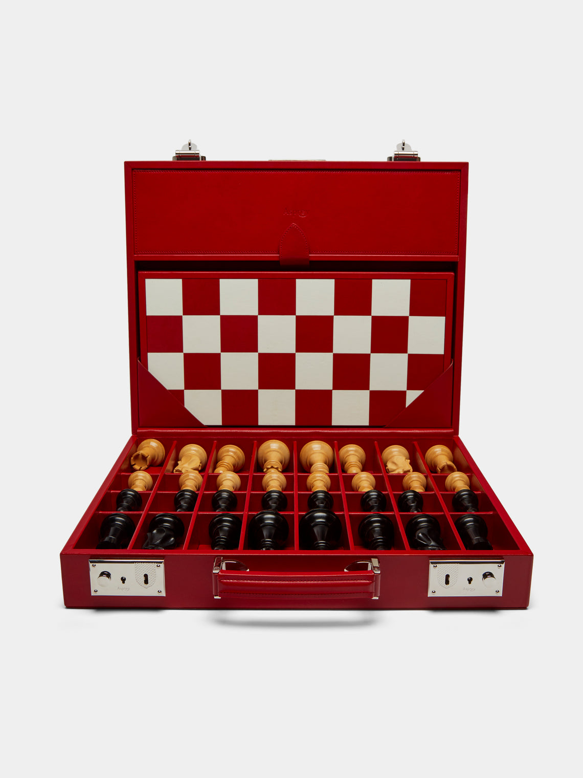 Asprey - Hanover Saddle Hide Chess Set -  - ABASK