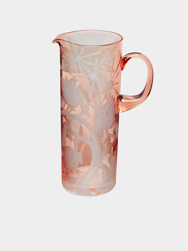 Artel - Jungle Deco Hand-Engraved Crystal Pitcher -  - ABASK - 