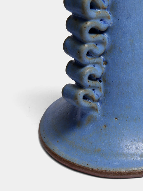 Perla Valtierra - Ribete Hand-Glazed Ceramic Medium Candle Holder -  - ABASK