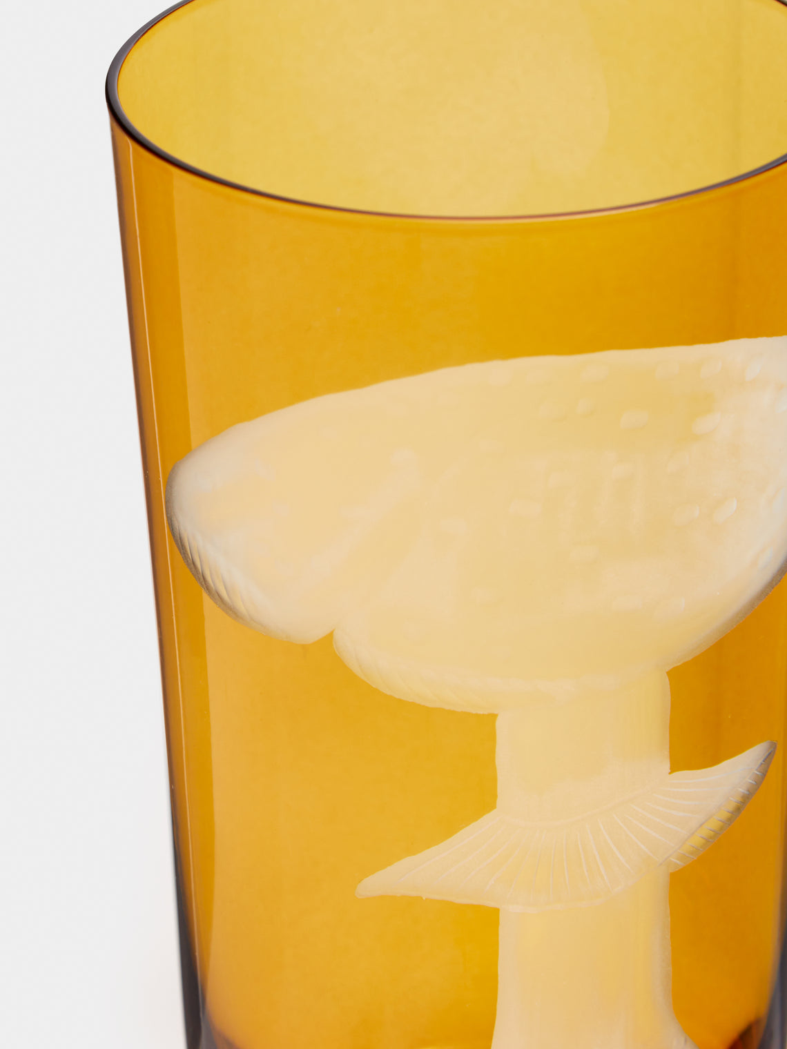 Artel - Mushrooms Hand-Engraved Crystal Highballs (Set of 6) -  - ABASK