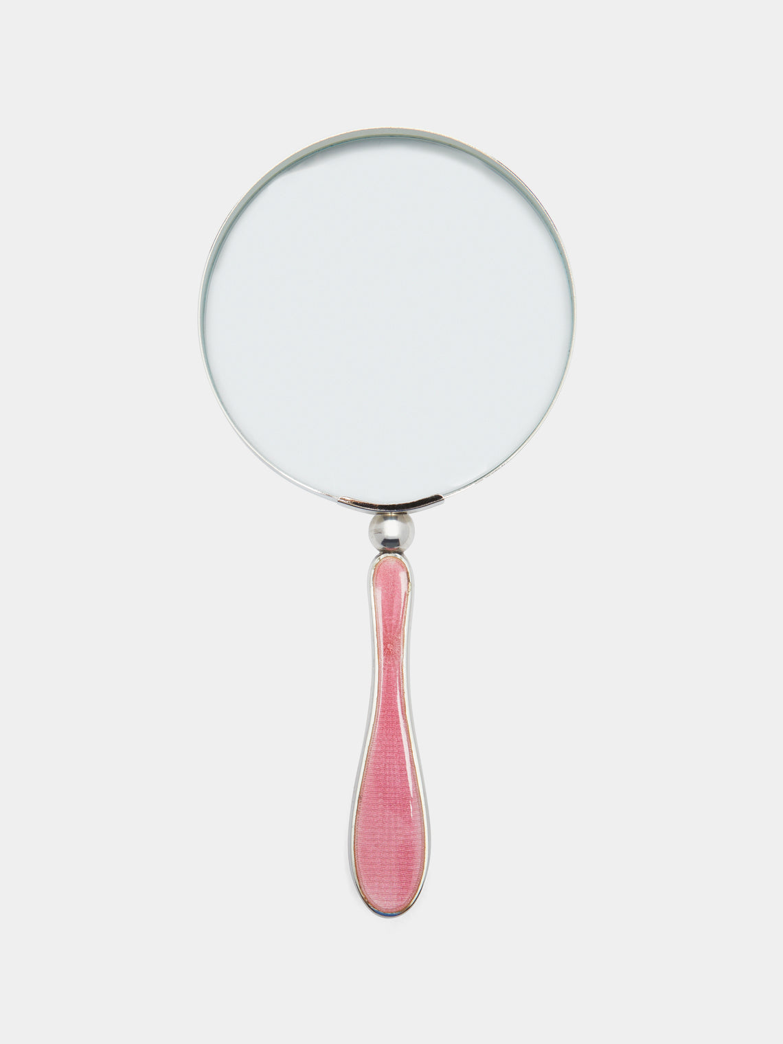 Antique and Vintage - 1920s Sterling Silver Enamel-Mounted Magnifying Glass - Pink - ABASK - 