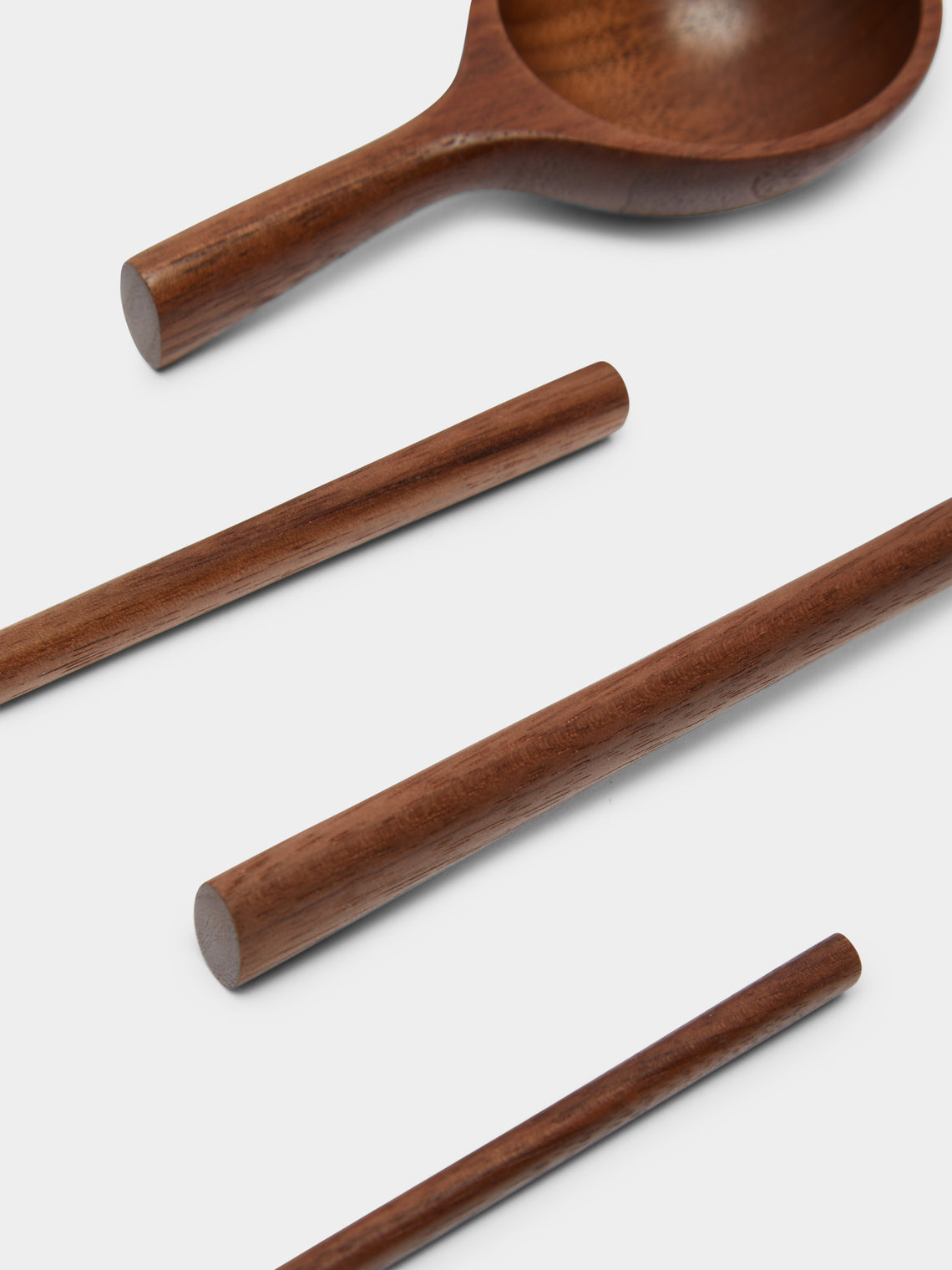 Jaejin Choi - Hand-Carved Walnut Mixed Utensils (Set of 4) -  - ABASK