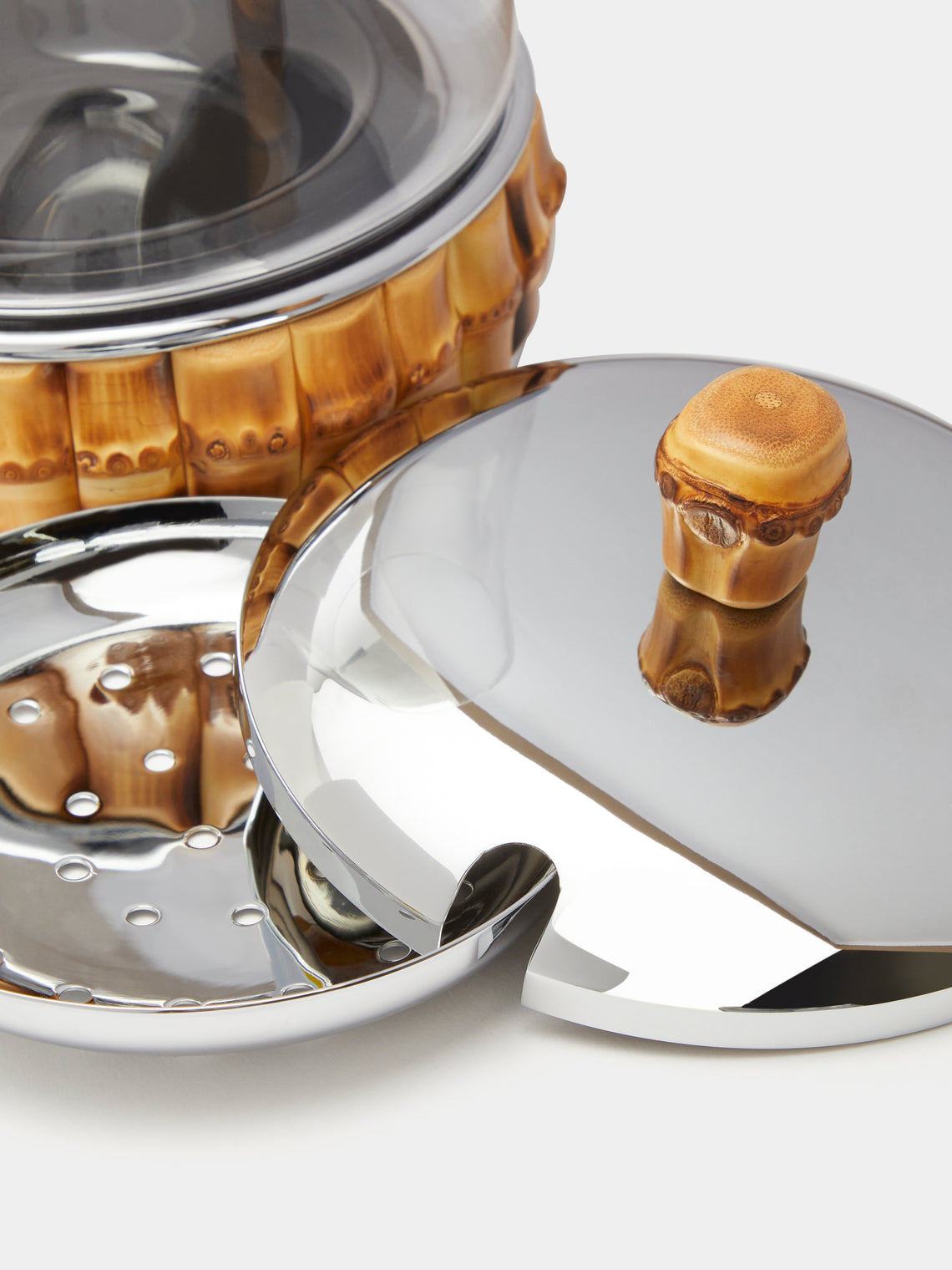 Lorenzi Milano - Chrome-Plated Bamboo Ice Bucket -  - ABASK