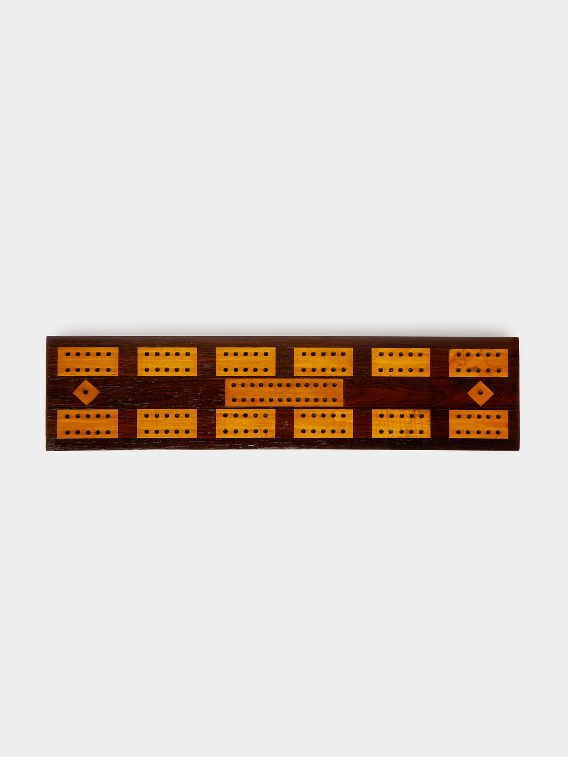 Antique and Vintage - Mid Century Mahogany Cribbage Board -  - ABASK