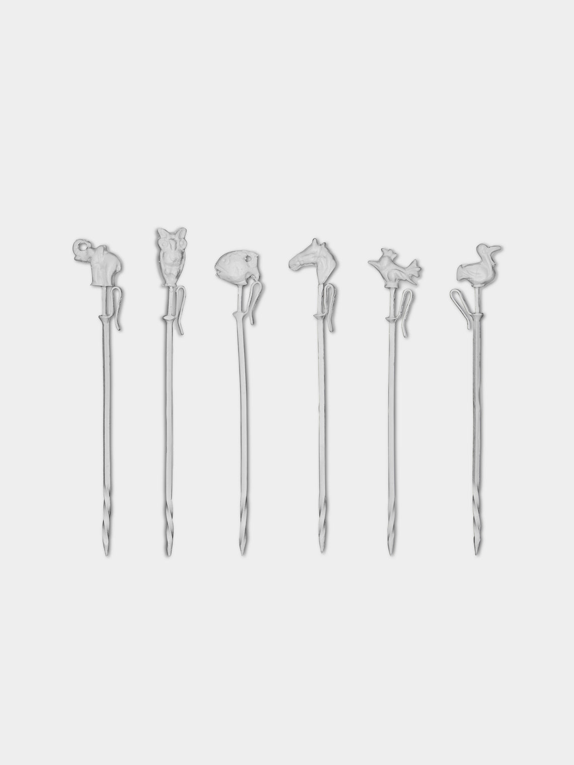 Jarosinski & Vaugoin - Animal Sterling Silver Cocktail Picks (Set of 6) -  - ABASK - 