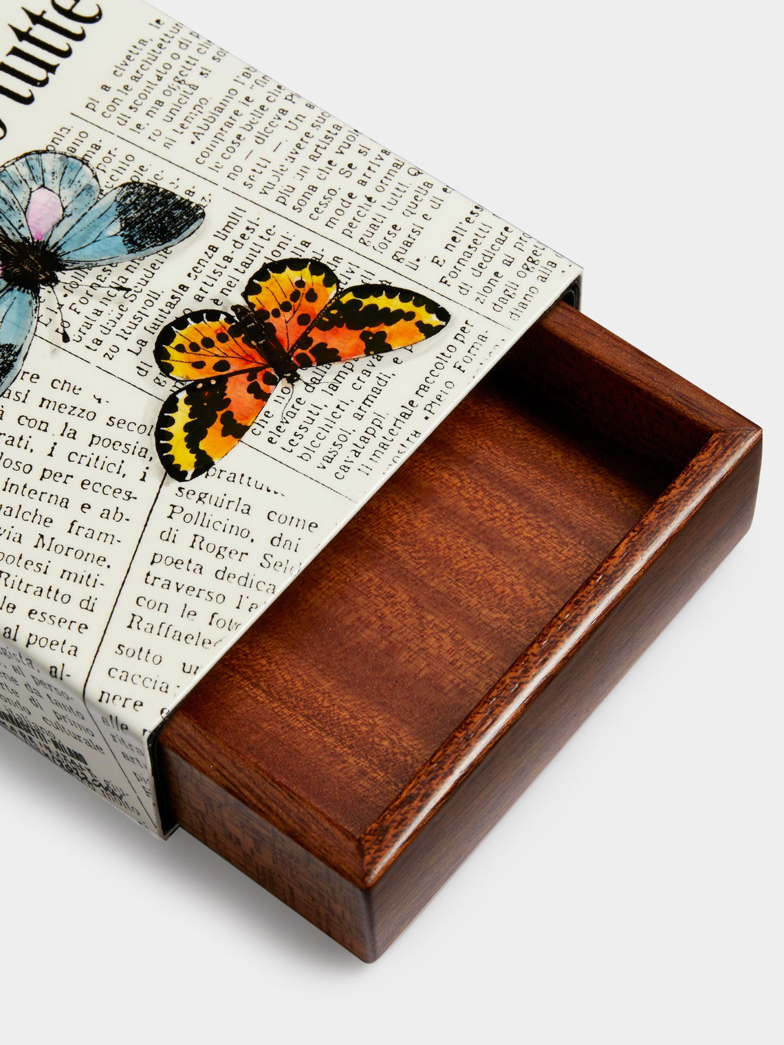 Fornasetti - Ultime Notizie Iron and Wood Box - White - ABASK