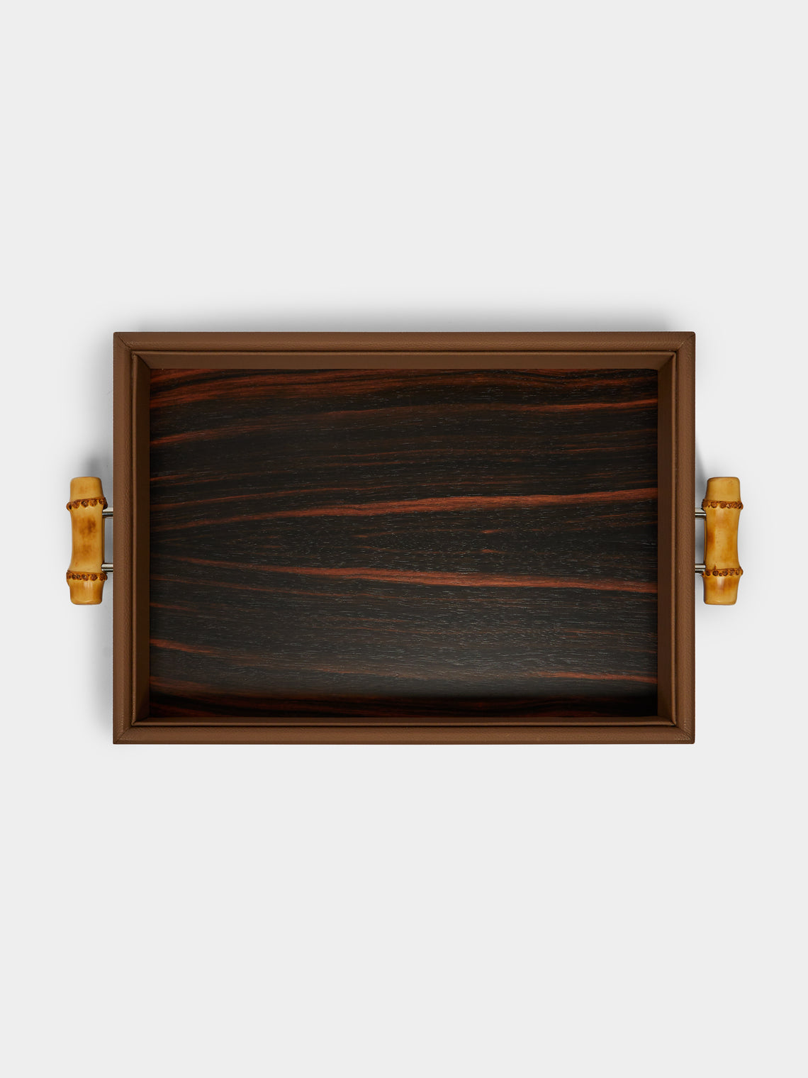 Lorenzi Milano - Bamboo and Leather Tray -  - ABASK
