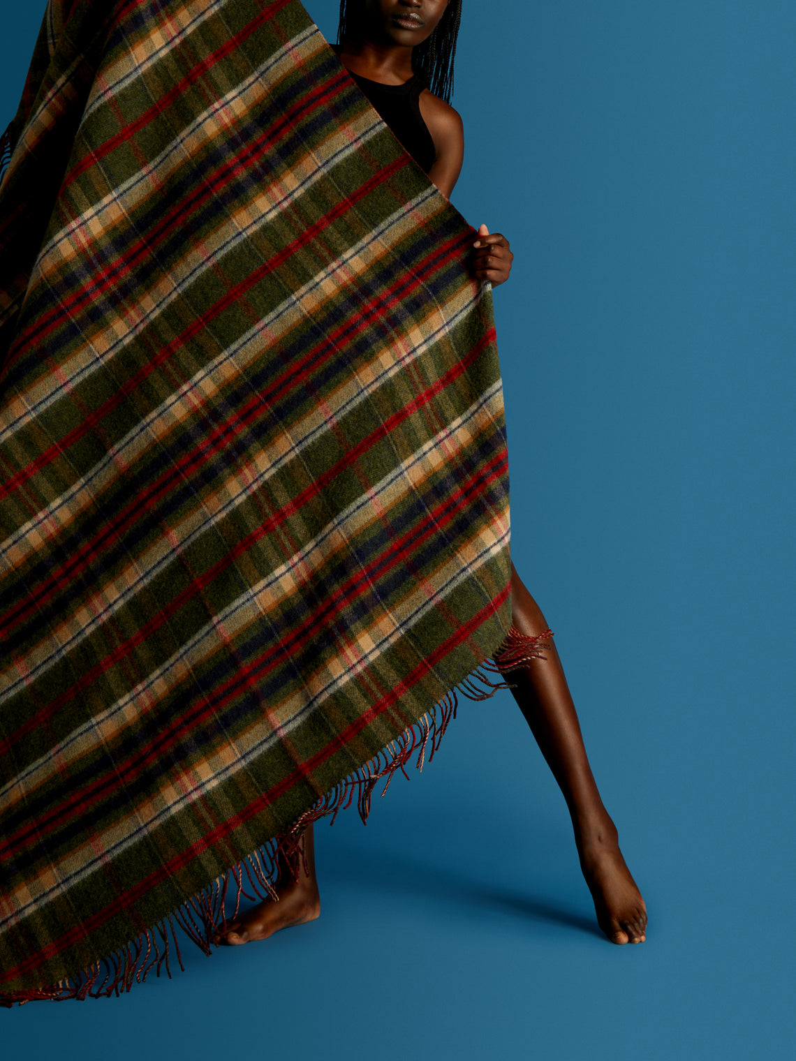 Johnstons of Elgin - Double-Faced Wool Check Blanket - Red - ABASK