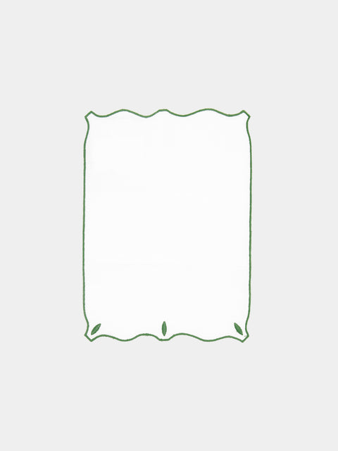 Los Encajeros - Olimpia Embroidered Linen Cocktail Napkins (Set of 6) -  - ABASK - 
