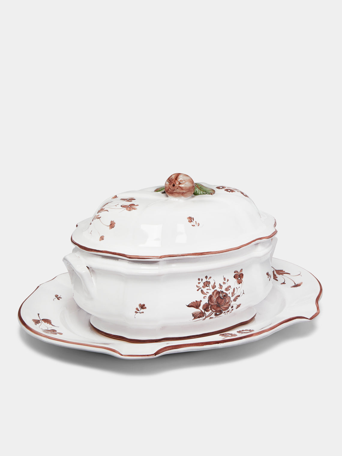 Z.d.G - Camaïeu Hand-Painted Ceramic Lidded Tureen with Serving Platter -  - ABASK