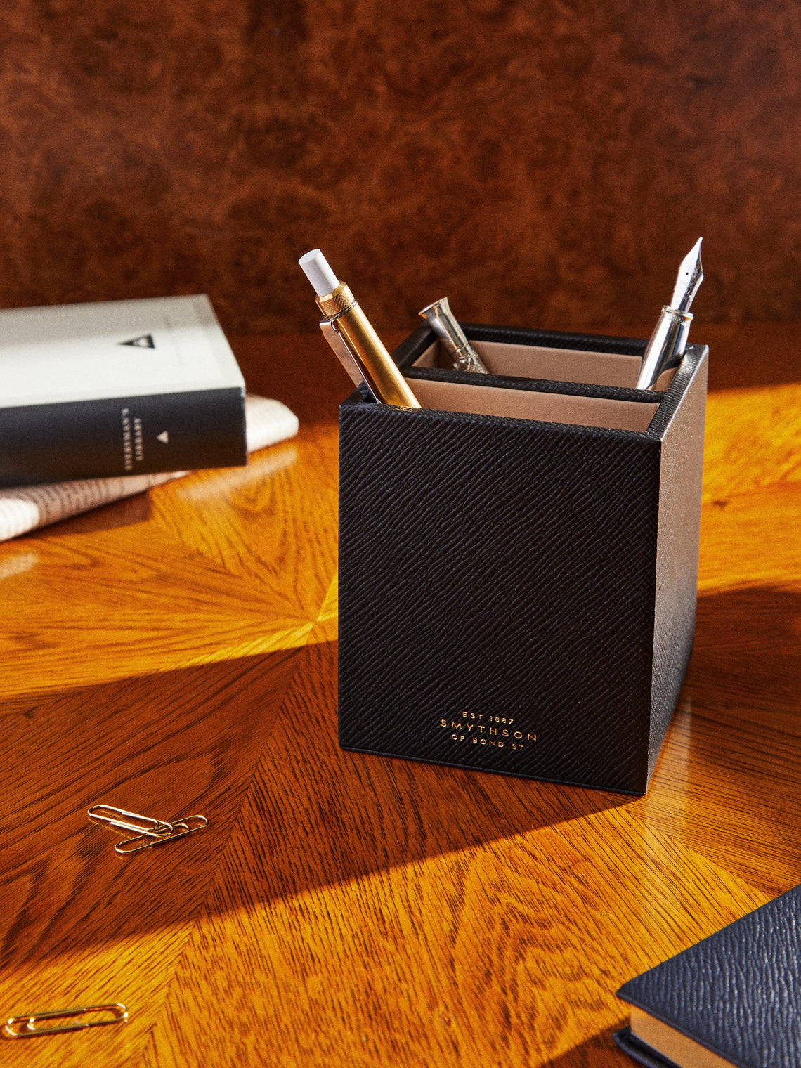 Smythson - Panama Leather Pen Pot -  - ABASK