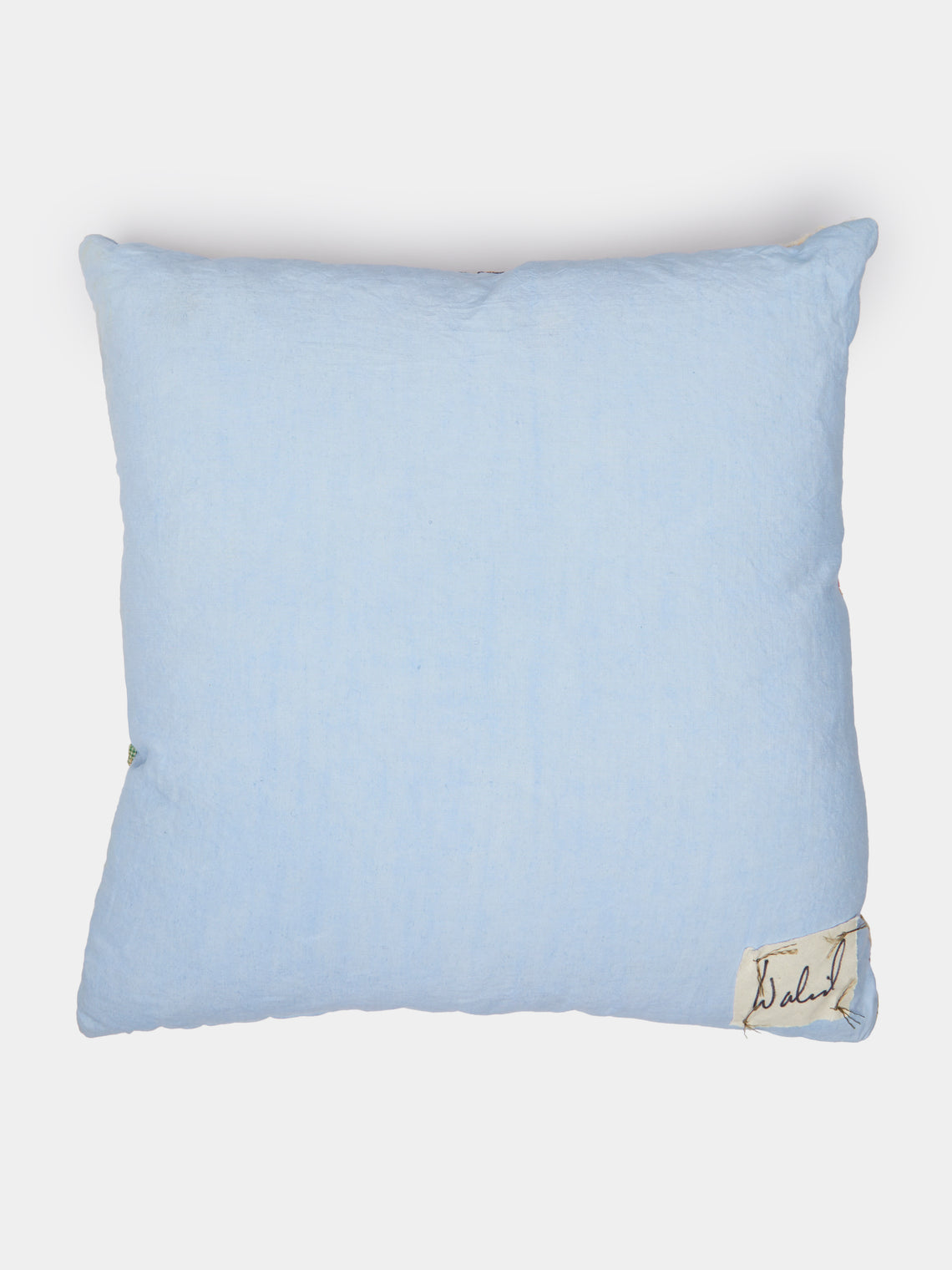 By Walid - 19th-Century Log Cabin Patchwork Linen Cushion -  - ABASK