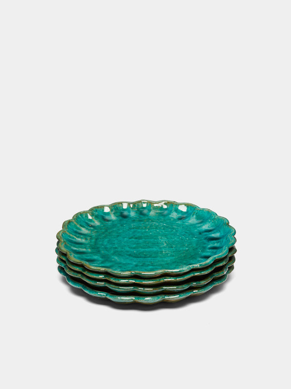 Anut - Scallop Ceramic Dessert Plates (Set of 4) -  - ABASK