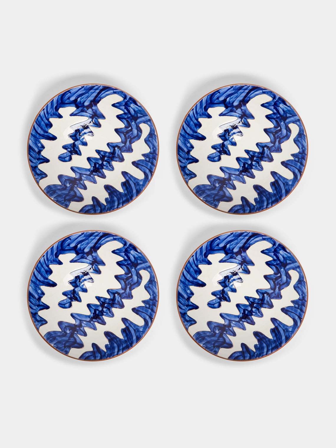 Anut Cairo - Stencil Hand-Painted Ceramic Pasta Bowls (Set of 4) -  - ABASK