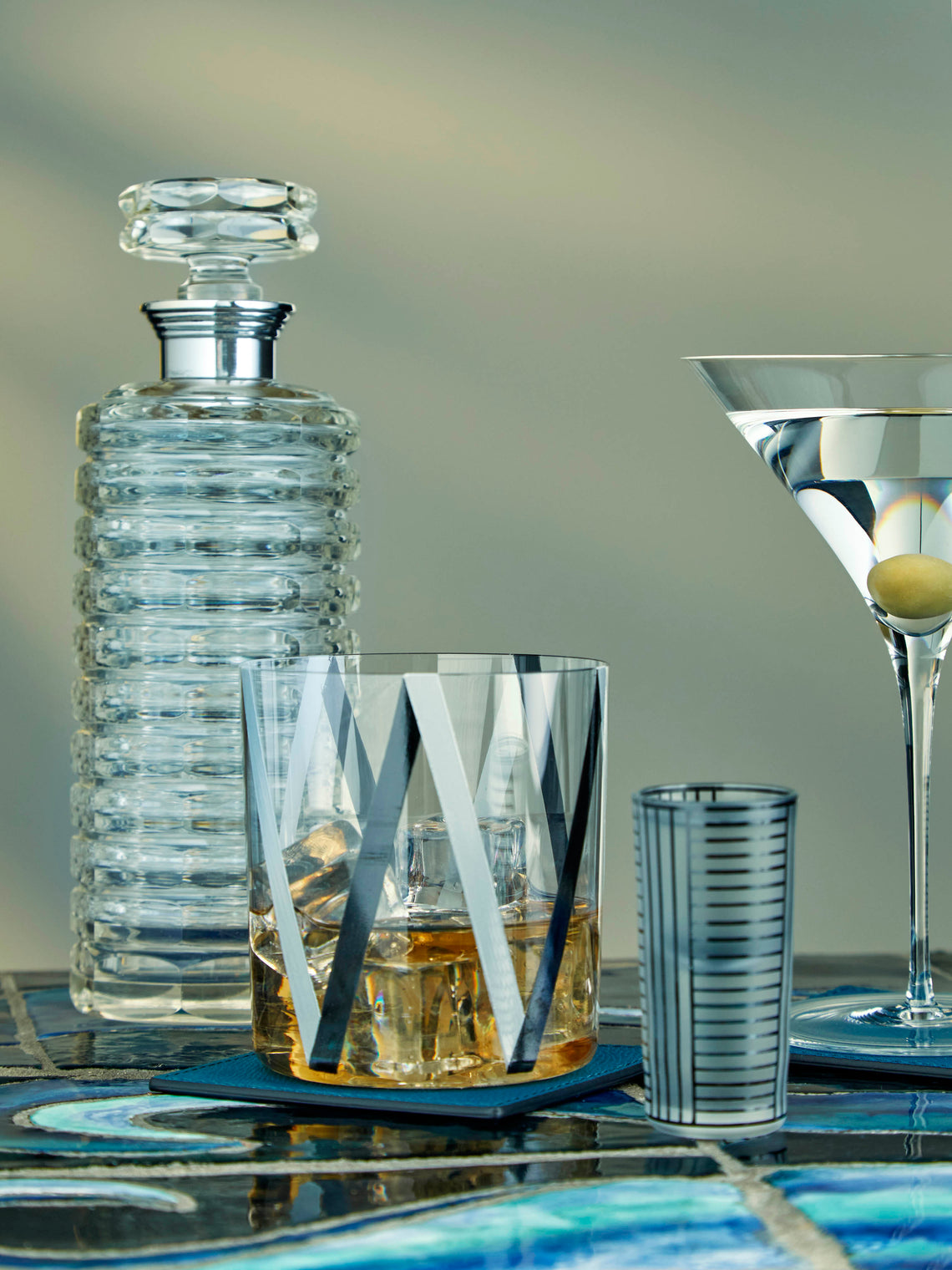 Antique and Vintage - Mid-Century Silver & Cut Glass Decanter (Set of 2) - Clear - ABASK
