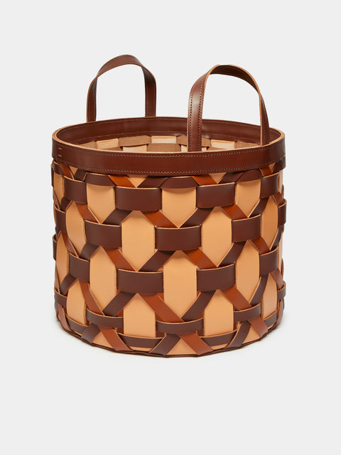 Rabitti 1969 - Palu Woven Leather Low Basket -  - ABASK - 