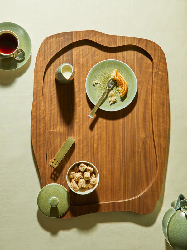 Yali Glass - Moribana Walnut Wood Large Tray -  - ABASK