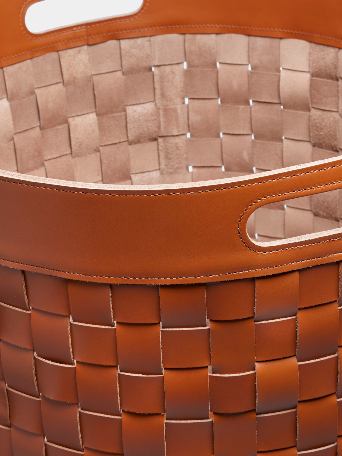 Rabitti 1969 - Verona Tower Woven Leather Storage Basket -  - ABASK