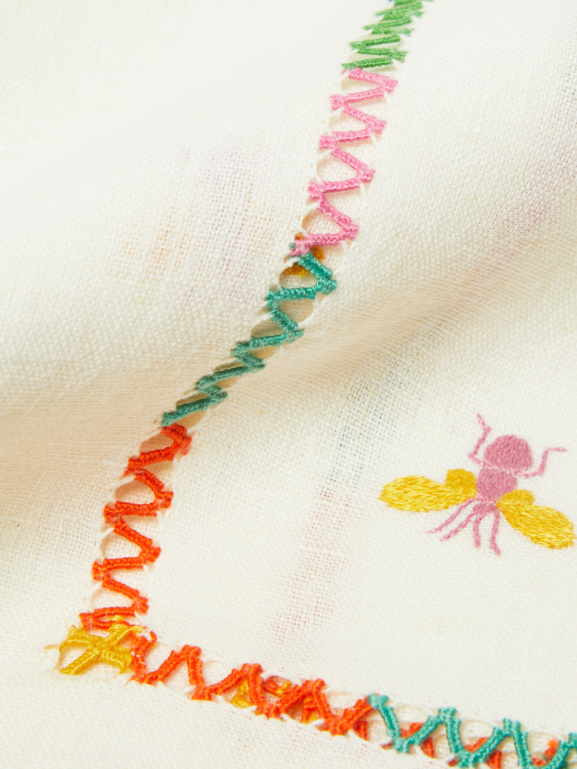 Anut - Bees Hand-Embroidered Linen Tablecloth -  - ABASK