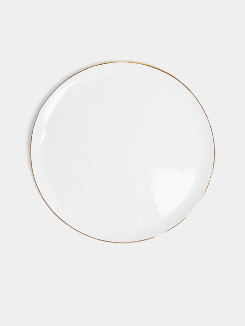Feldspar - Hand-Painted 24ct Gold and Bone China Dinner Plates (Set of 4) -  - ABASK - 