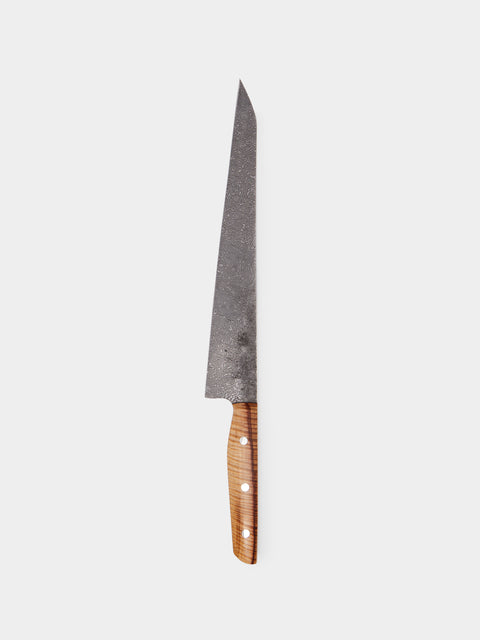Bodman Blades - Hand-Forged Chestnut Burl and Damascus Steel K-Tipped Slicer -  - ABASK - 