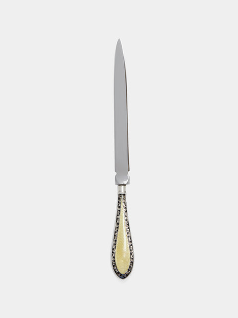 Antique and Vintage - 1920s Sterling Silver Enamel-Mounted Letter Opener - Yellow - ABASK - 