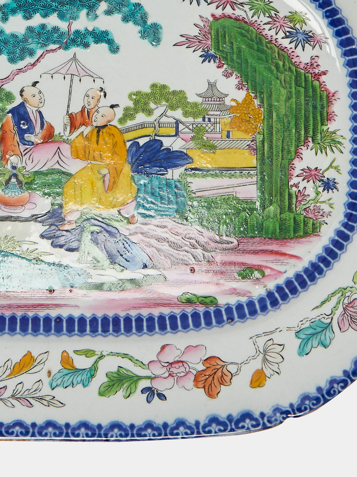 Antique and Vintage - 1820s Mogul Masons Ironstone Platter (Set of 2) -  - ABASK