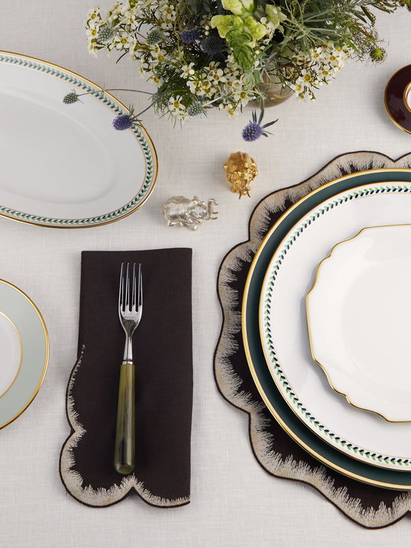 Los Encajeros - Valver Embroidered Linen Placemats (Set of 4) -  - ABASK