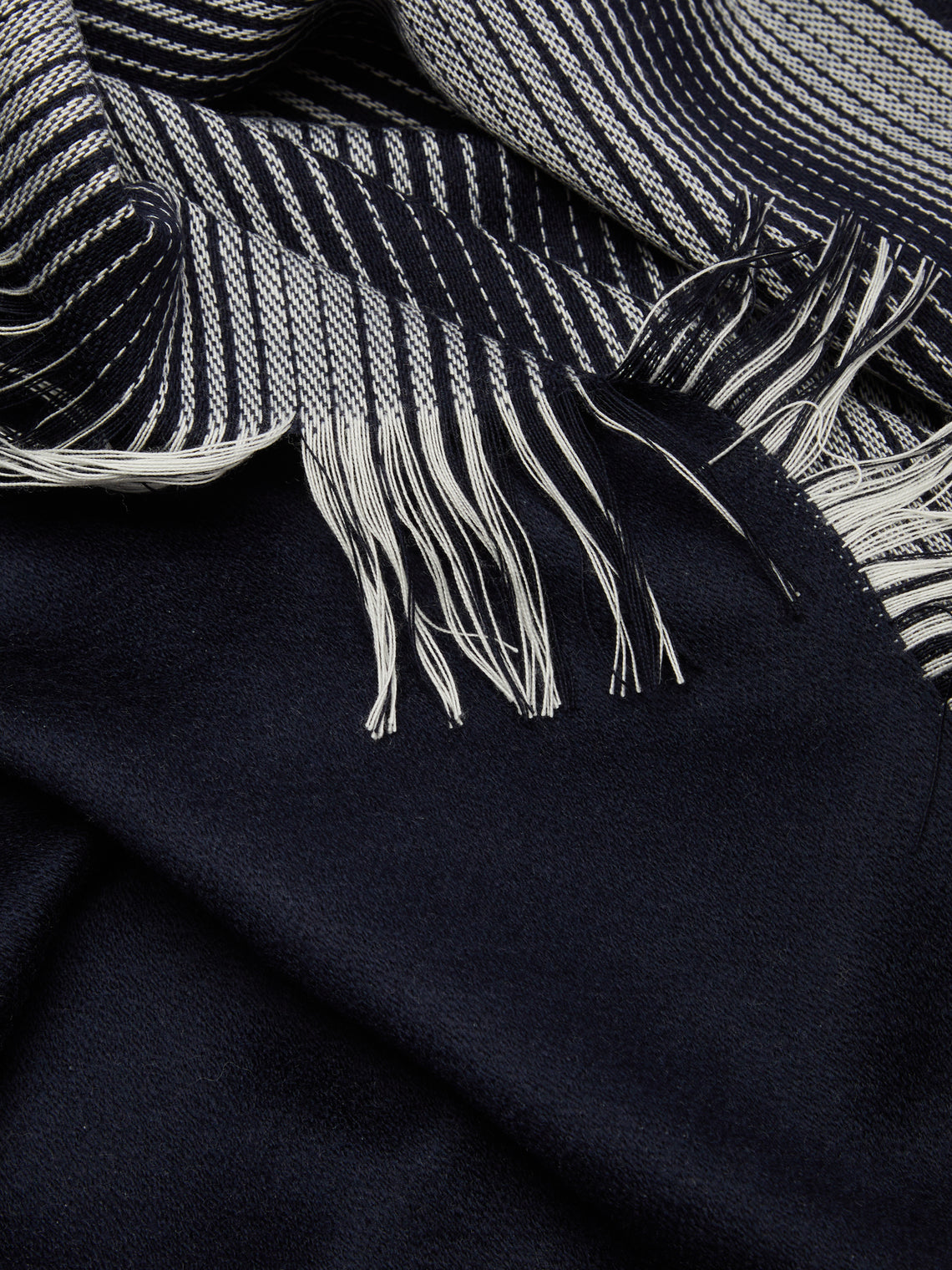 Johnstons of Elgin - Merino Wool Striped Blanket -  - ABASK
