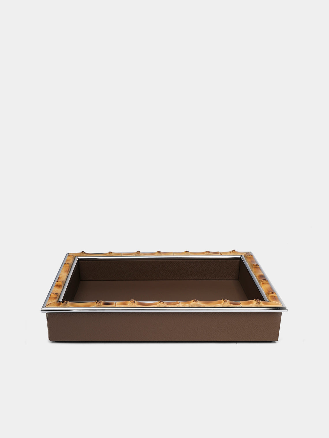 Lorenzi Milano - Bamboo-Edge Leather Tray -  - ABASK