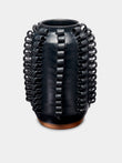 Perla Valtierra - Lola Hand-Glazed Ceramic Large Vase - Black - ABASK - 