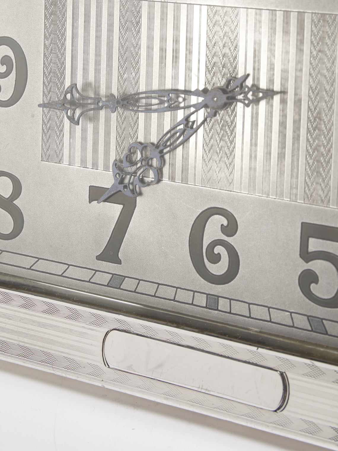 Antique and Vintage - 1920 Art Déco Sterling Silver Framed 8-Day Clock - Silver - ABASK