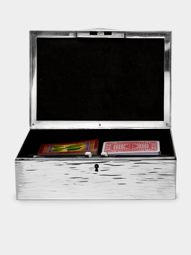 Antique and Vintage - 1920 Silver-Plated Cards Box -  - ABASK - 